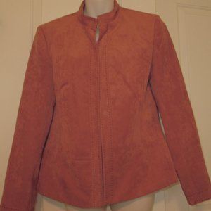 Dressbarn Open Front Faux Suede Jacket M